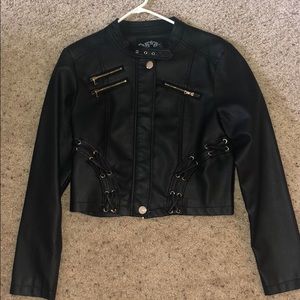 Black leather jacket